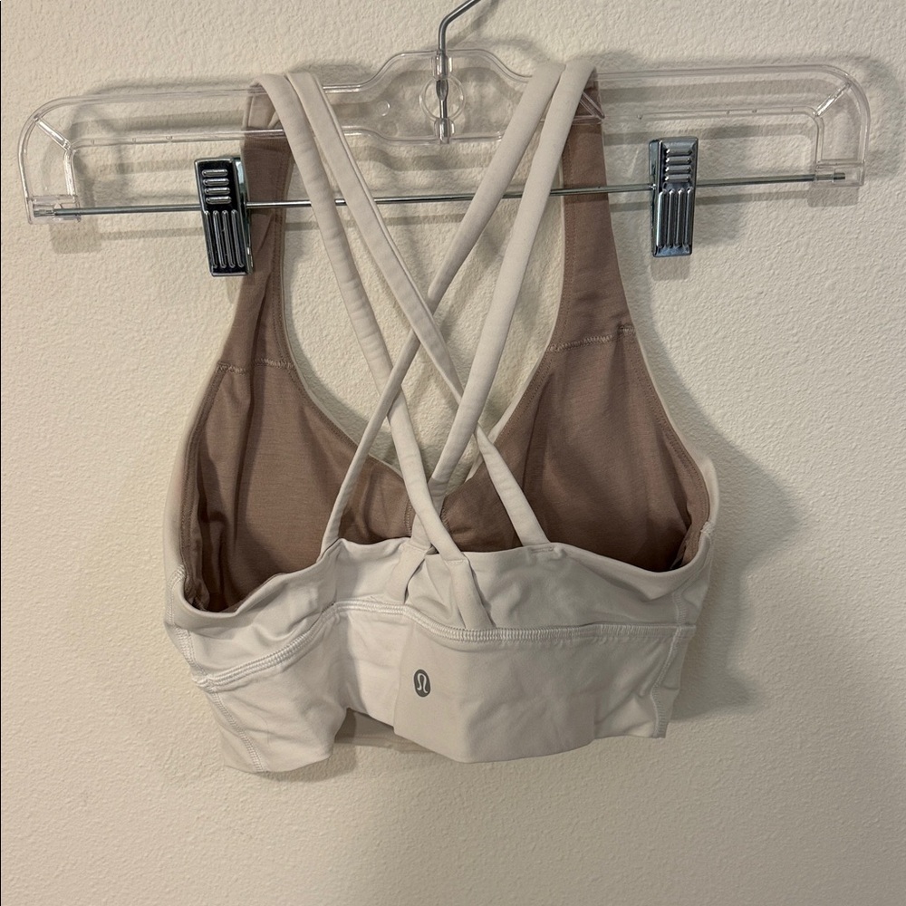 Lululemon White Sports Bra with Cross Back